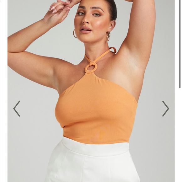 SHOWPO GRAZIELLA RING HALTER NECK TOP IN SHERBET - Picture 2 of 12